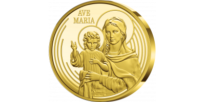 Színarany Szűz Mária a kis Jézussal emlékérem